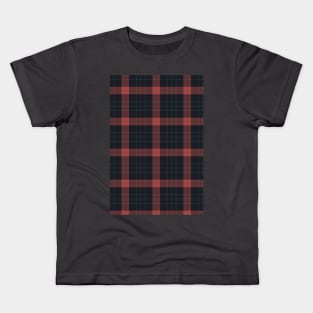 Blue red tartan pattern Kids T-Shirt